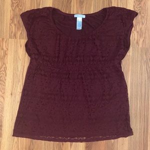 Lizwear Maroon Babydoll Top